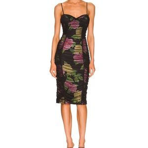 XS Shereen midi dress in noir bouquet